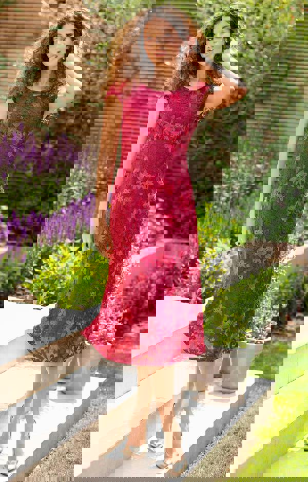 Alie Street London Charlotte Lace Dress - Azalea Red