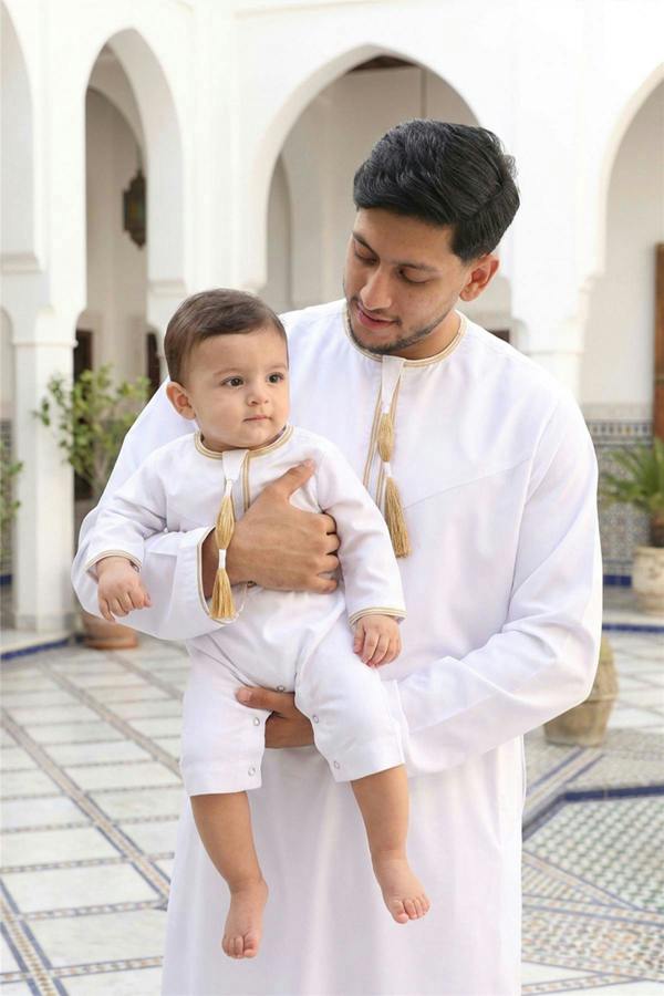 Infinity Leather Baby Boys Ramadan Moroccan Thobe Robe Emirati Eid Jubba- B-TT003