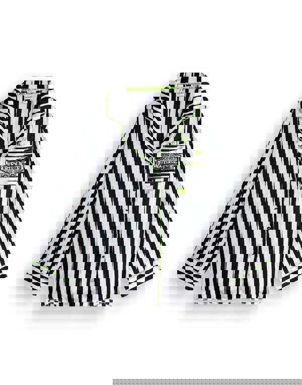 Beetlejuice Womens Black Stripey Long Sleeve Long Leg Pyjama Set