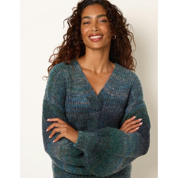 Blue Vanilla Stripe Pattern Cardigan