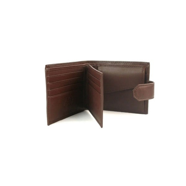 Eastern Counties Leather Unisex Adult Grayson Bi-Fold Leather Contrast Piping Wallet - Brown