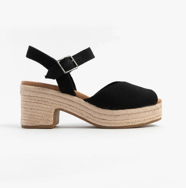 TOMS ISLA PEEP TOE Womens Sandals Black