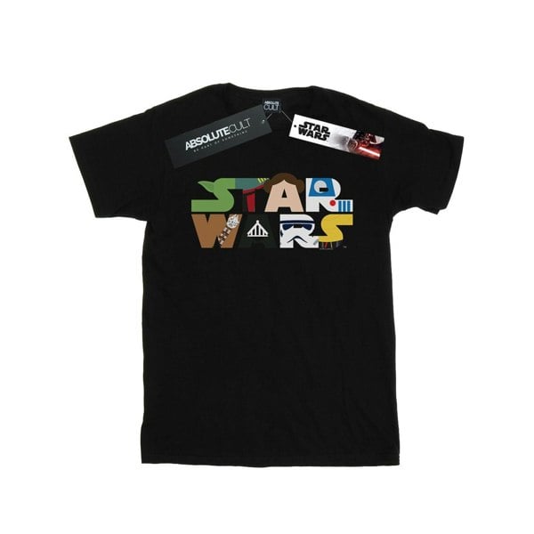 Star Wars Mens Character Logo T-Shirt - Black