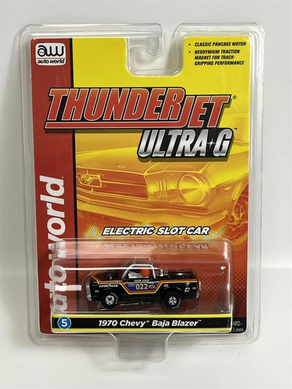 Auto World Slot Cars 1970 Chevy Baja Blazer Black Thunderjet Ultra G HO Slot Car SC367-5