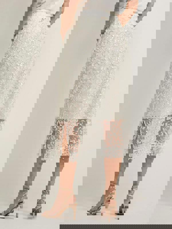 GWD Imara Floral Embroidery, Sheer Sparkle Skirt