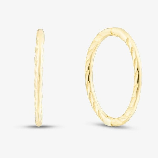 T. H. Baker 9ct Yellow Gold 14mm Twist Endless Hoop Earrings 1.51.3198