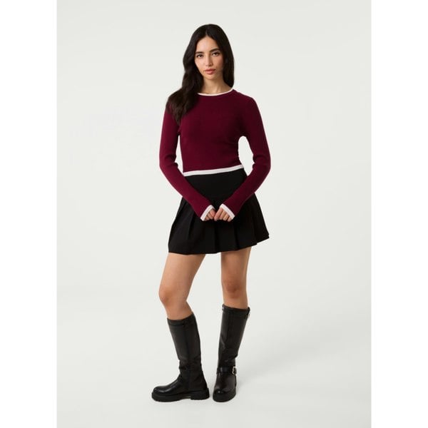 Pink Vanilla Contrast Knitted Jumper