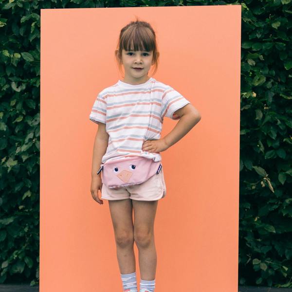 Les Deglingos Pomelos the Ostrich Bum Bag - Pink