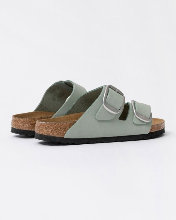 Birkenstock Arizona Big Buckle Nubuck Womens Sandals - Pure Sage