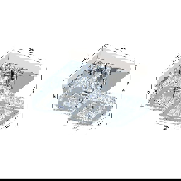 Double Tier Square Crystal Celling Light Living and Home