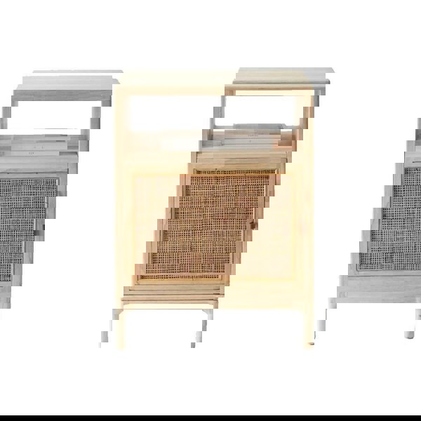 Cane Mini Side Table, Natural Rattan & Ash Esche Wood-Weilai Concept-Weilai Concept