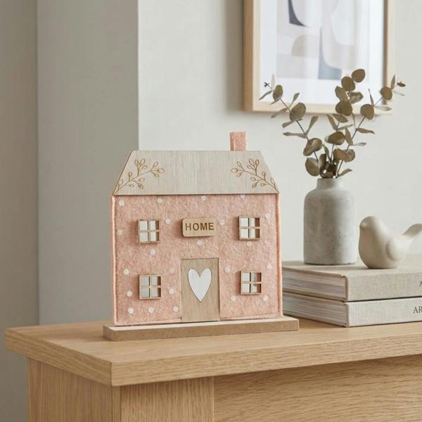 Garden Greatness Decorative Felt Pink House Ornament