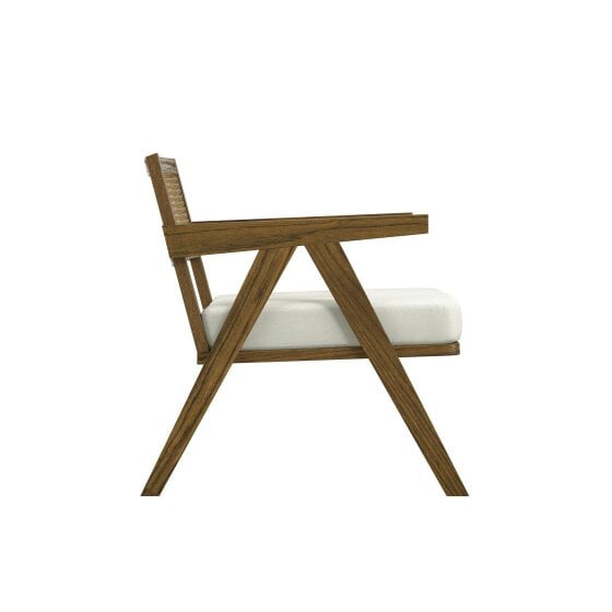 Wyld Haus Martone Wooden Rattan Ecru White Woven Accent Chair