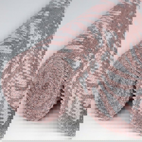 Machine Washable Flatweave Rug Geometric in Pink