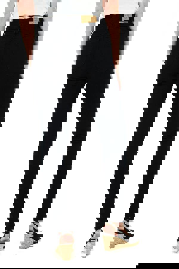 Smart Living Women's High Waist Double Button Skinny Jeans - Black