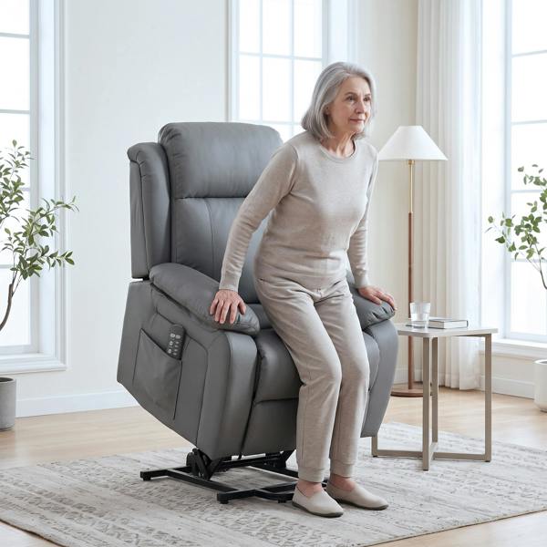 HOMCOM Riser and Recliner Chair with Massage, Electric Lift Chair, Grey