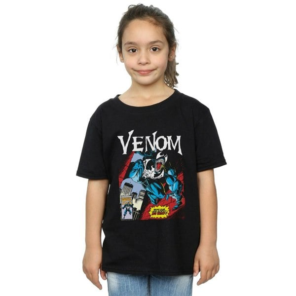 Marvel Girls Venom Read Our Lips Cotton T-Shirt - Black