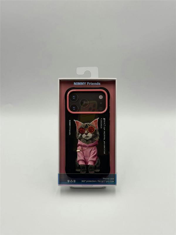 Nimmy Friends Nimmy Glasses Cool Cat Case with MagSafe for iPhone 17 Pro Max 6.9" Black Pink - N-YJ-IP17-PRO-MAX-018