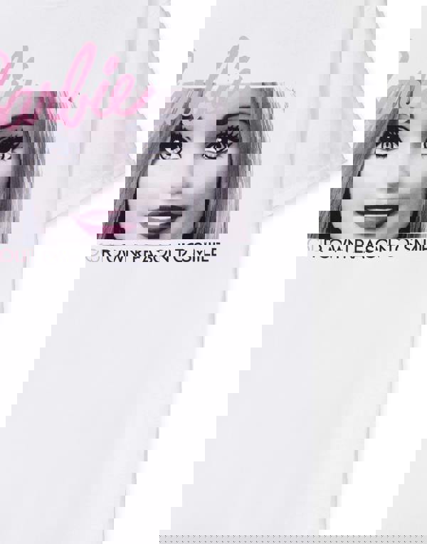 Barbie Womens White Barbie Doll Short Sleeved T-Shirt