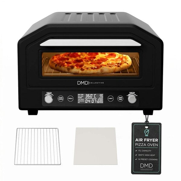 DMD Collective Electric Pizza Oven & Air Fryer Combo 17L – 400°C Indoor Countertop Oven, Fits 12" Pizza