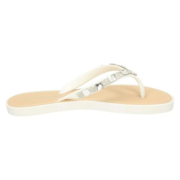 Savannah Ladies Savannah Sequin Toe Post Flip Flop Sandal
