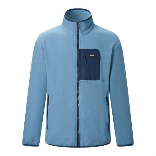 Regatta Mens Frankie Full Zip Fleece Jacket - Grey Mirage/Navy - Grey Mirage/Navy - 70% Polyester/30% Recycled Polyester