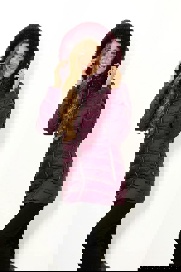 Mudflower Quilted Jacket With Detachable Fur Hood