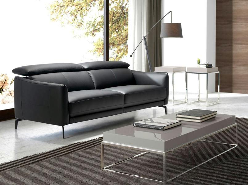 Angel Cerdá Black leather sofa 6058/6059