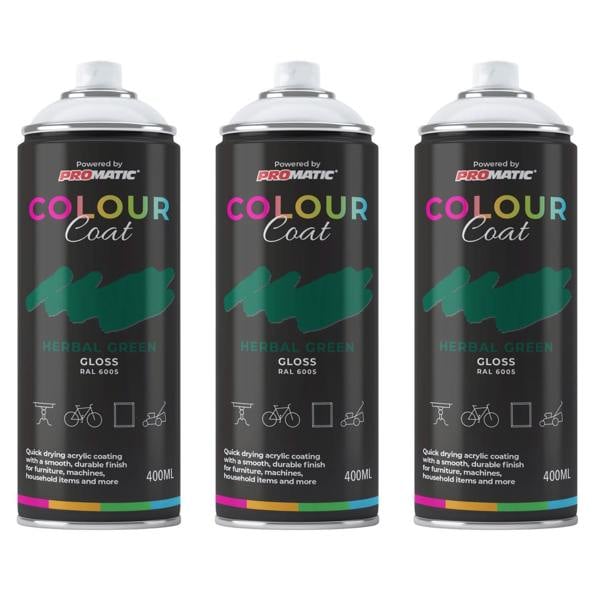 Colour Coat 3X Herbal Green RAL 6005 Gloss Spray Paint 400ml