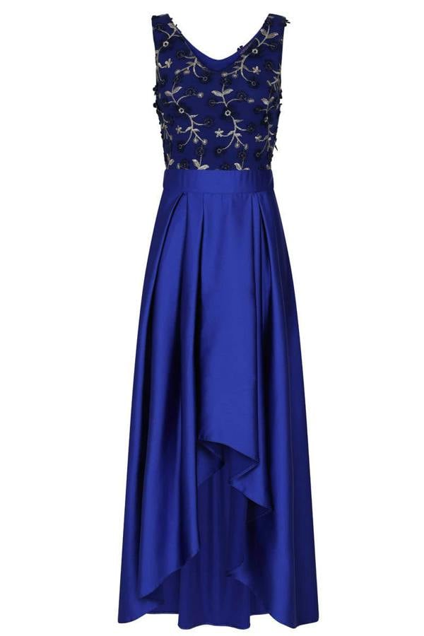 HotSquash V Neck Maxi Dress with Silky High Low Skirt