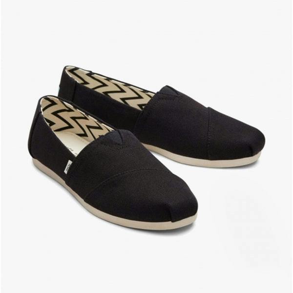 Toms Cotton Espadrille Chevron Cotton Espadrille   in  Black
