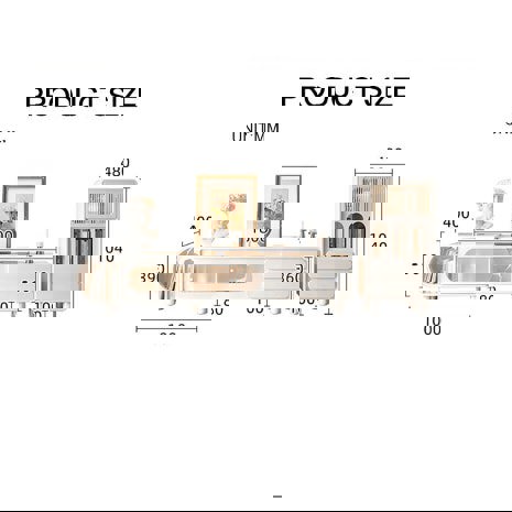 Murphy TV Stand with Sideboard, Murphy Living Room Set, Cream-Rit Concept-Rit Concept