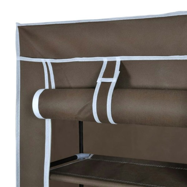 Berkfield Fabric Shoe Cabinet with Cover 162 x 57 x 29 cm Brown