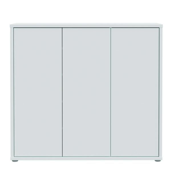 Furniture To Go Alice Springs Shoe Cabinet with 3 Doors Push-to-Open in Light Grey