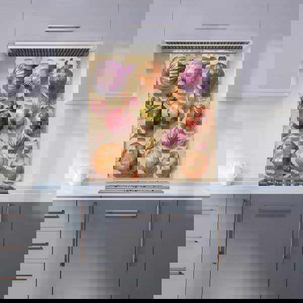 Warren Reed - Designer Varieties of Onions and Garlic Kitchen Splashback
