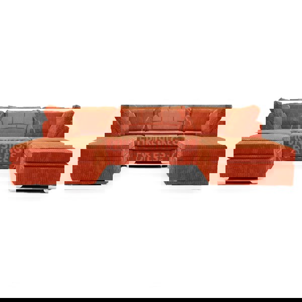 Furnishings For Less Bishop U-Shaped Fullback Jumbo Cord Sofa