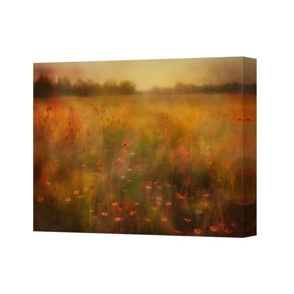 Benjamin Tate Design Contemporary Field Of Flowers Canvas Print With Deep Frame Handmade In UK
