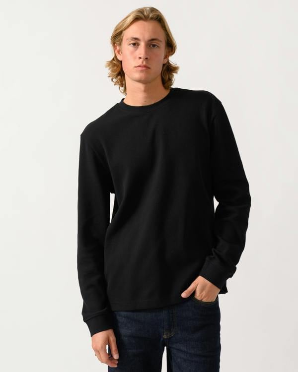 BOSS Orange We Tempest Mens Crew Neck Sweatshirt - Black 001