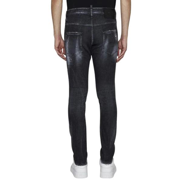 DSQUARED2 Skater Jean Destroyed Reinforced Denim Black Jeans W30