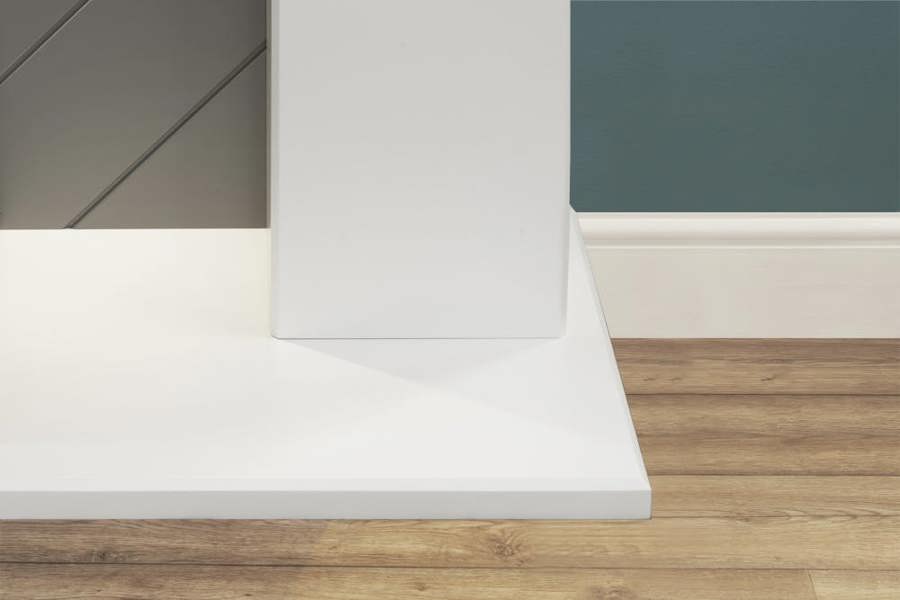 Adam Corinth Stove Fireplace in Pure White & Grey with Downlights & OKO S2 Bio Ethanol Stove in Charcoal Grey, 48 Inch
