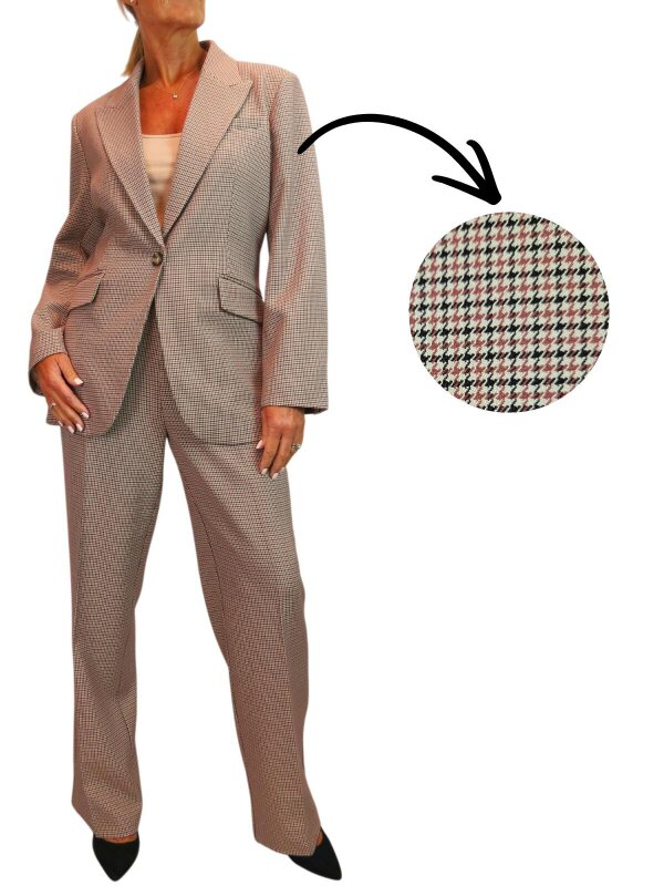 Paulo Due Women's Houndstooth 2 Piece Trouser Suit Tailored Blazer