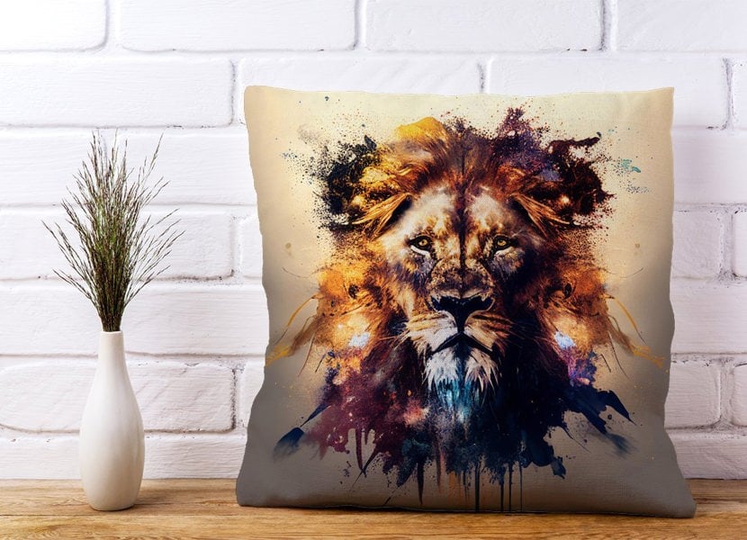 Warren Reed Majestic Lion Face Splashart Cushions