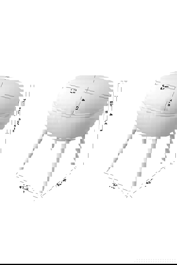 Living and Home Flemming 54Cm Wide Linen Oval Footstool