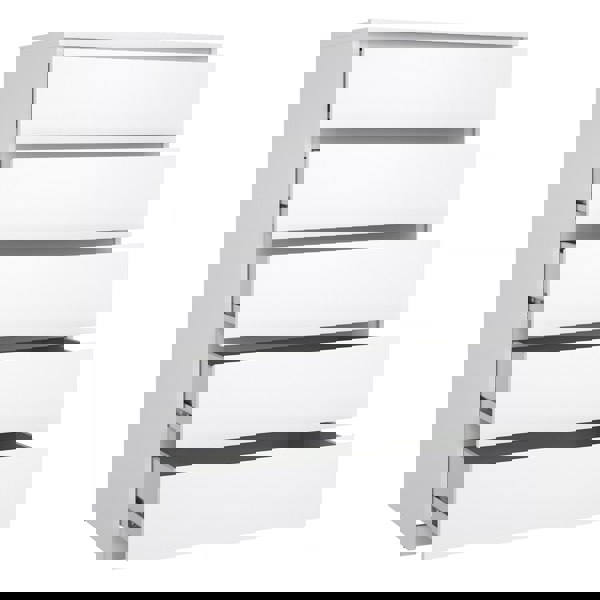 Furniture To Go Naia Chest of 5 Drawers in White High Gloss