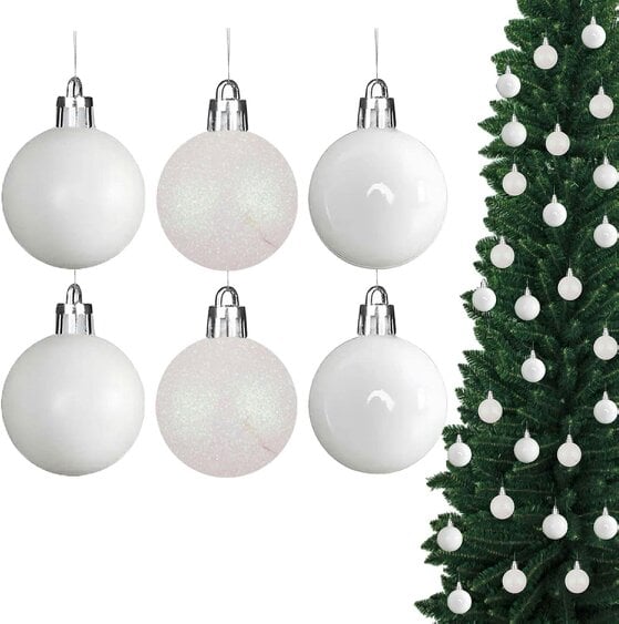 Shatchi Pink Shatterproof Christmas Baubles in 6cm and Pack Sizes of 6 or 18 for Seasonal Decorating