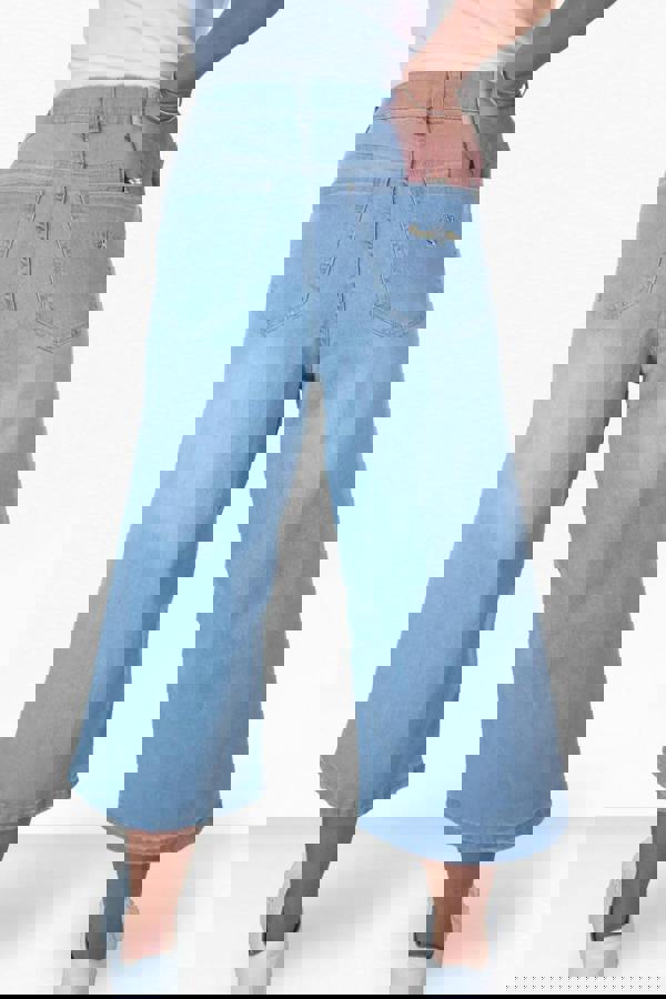 Paulo Due Womens High Waist Wide Leg Denim Culotte Jeans