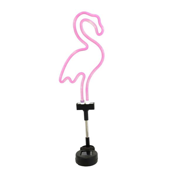 Gardenwize Solar Neon Effect Flamingo Stake Light – Pink LED Garden Light