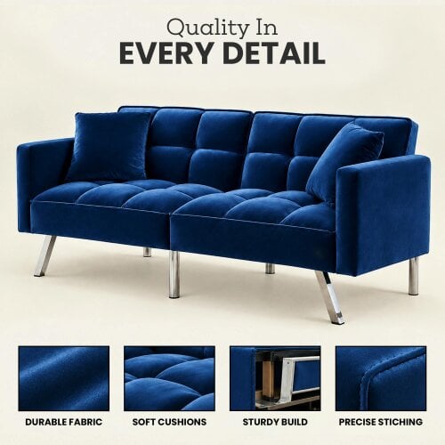 Kosy Koala Modern 2 Seater Sofa Bed - Click Clack Living Room Recliner Couch Sofa