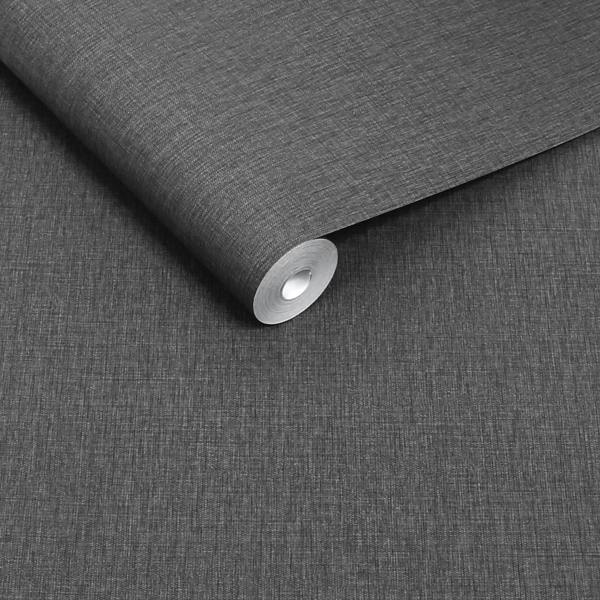 Next Charcoal Linen Look Wallpaper