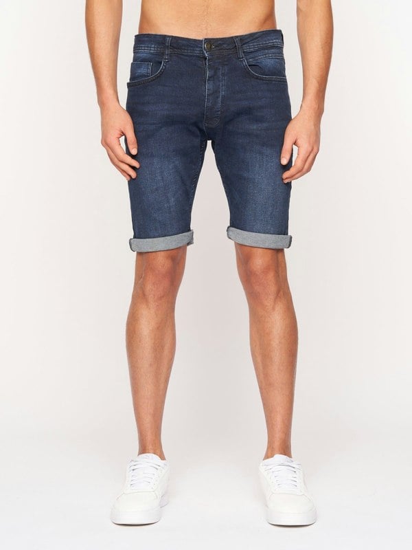 Crosshatch Tadcaster Denim Shorts Dark Wash